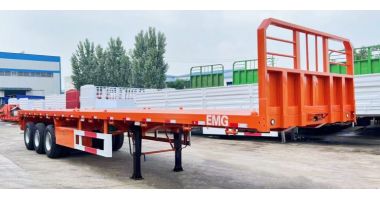 3 Axle Flat Bed Trailer with Front Board 40ft will export to Zimbabwe