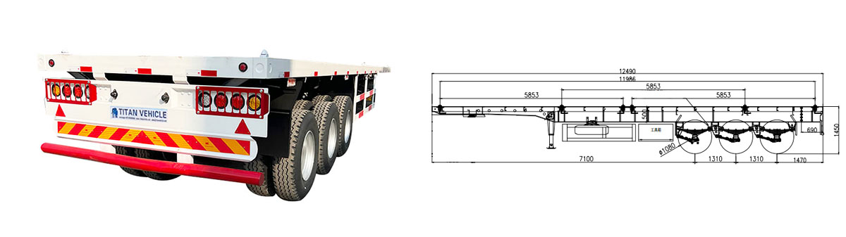 Buy Best Tri Axle 40 Feet Flatbed Trailer Plan in Zimbabwe