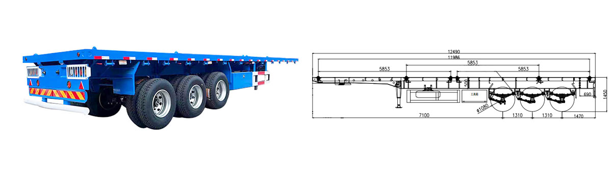 Best 3 Axle Flatbed Semi Trailer for Sale Manufacture in Zimbabwe