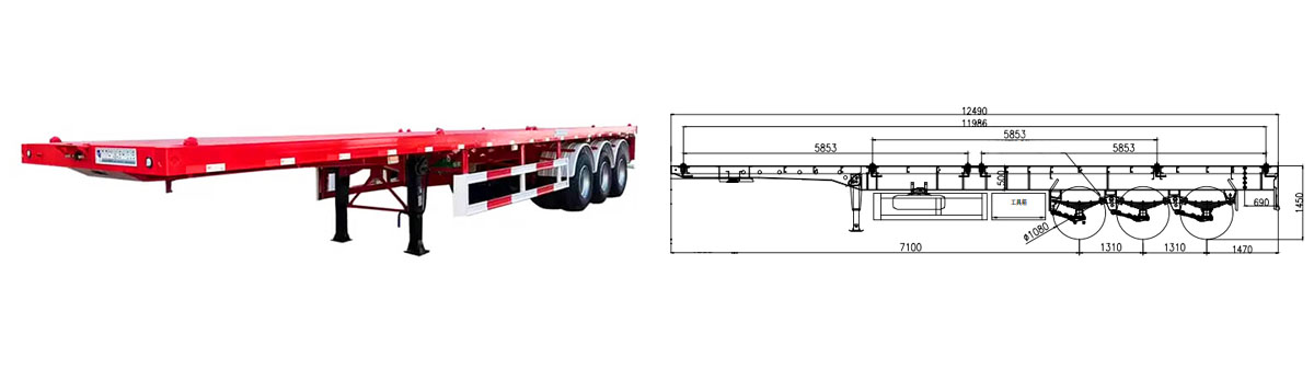 New Tri Axle 40ft Flatbed Trailer for Sale Prices in Zimbabwe
