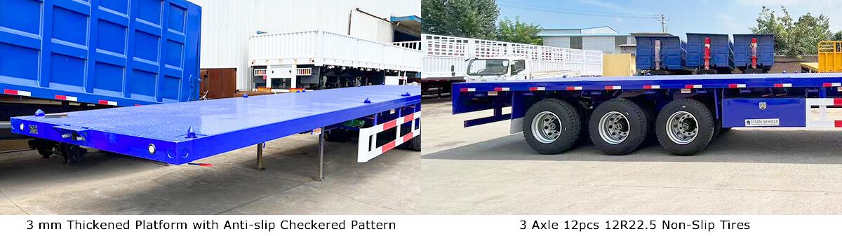 3 Axle 40ft Flatbed Truck Trailer - Flatbed Tractor Trailer for Sale in Zimbabwe
