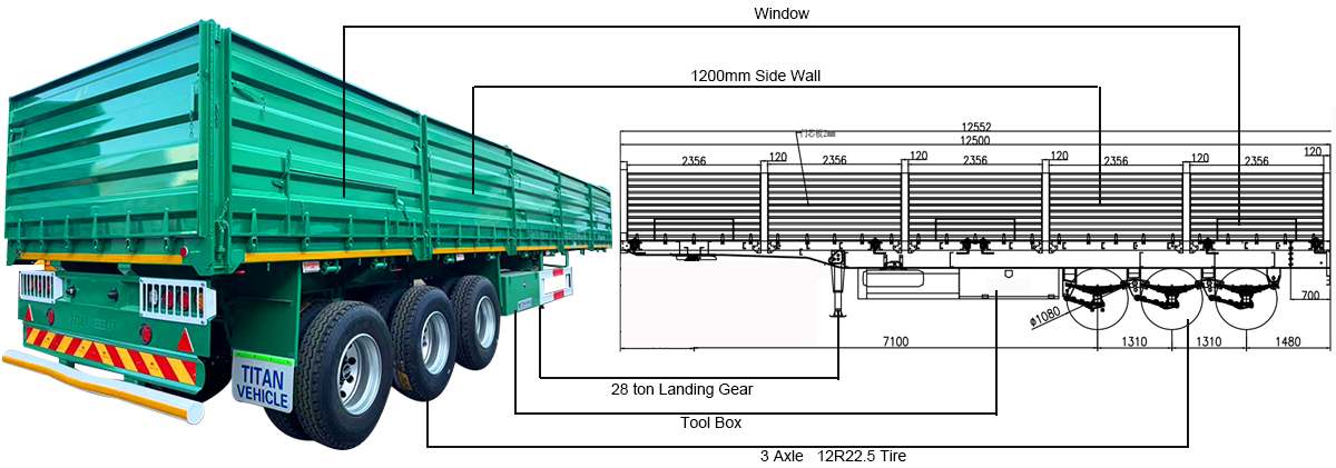 Tri Axle Dropside Trailer for Sale in Zimbabwe