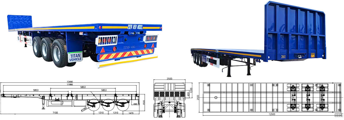 2024 New Type Flatbed Truck Trailer for Sale in Zimbabwe