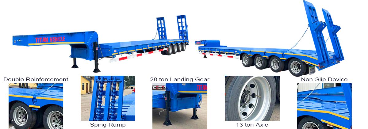 Fast Delivery 4 Axle 100 ton Lowbed Trailer for Sale in Zimbabwe