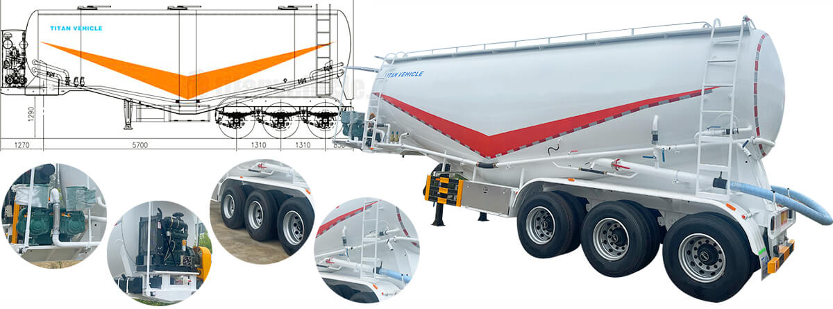 3 Axle Bulk Cement Tanker Trailer for Sale in Zimbabwe