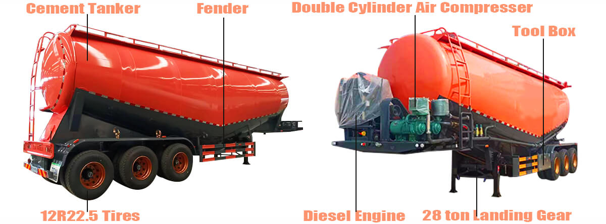 3 Axle Bulk Cement Tanker Trailer for Sale in Zimbabwe