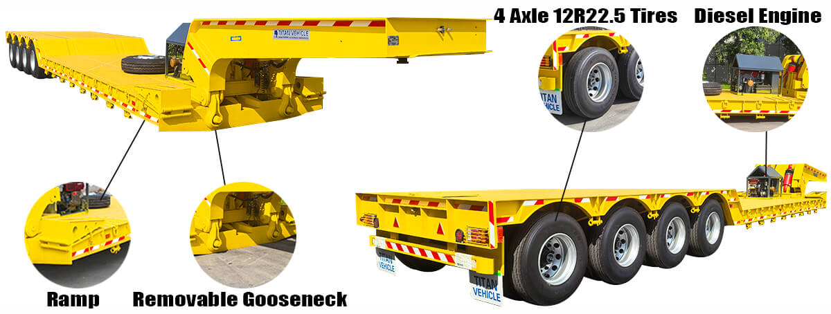 60 Ton Removable Gooseneck Trailer for Sale in Zimbabwe