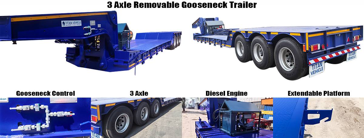 60 Ton Removable Gooseneck Trailer for Sale in Zimbabwe