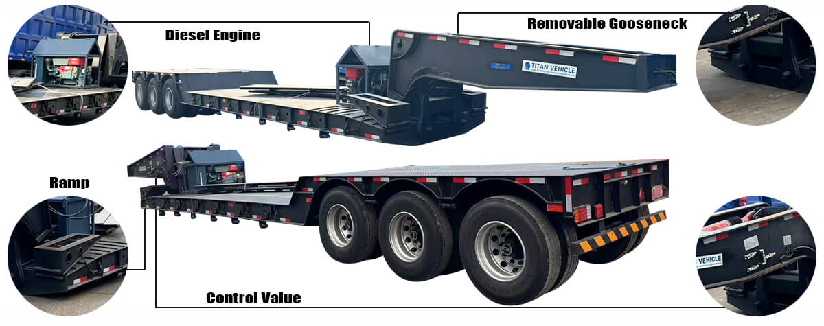 60 Ton Removable Gooseneck Trailer for Sale in Zimbabwe