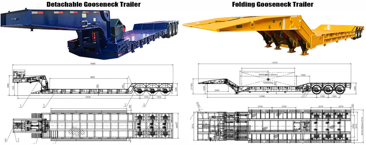 60 Ton Removable Gooseneck Trailer for Sale in Zimbabwe