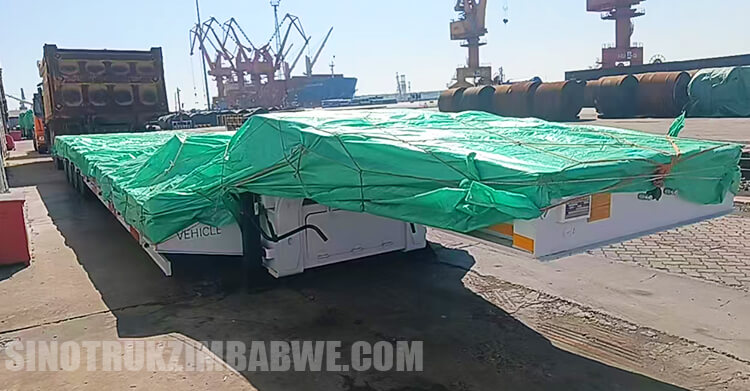 4 Axle 100 ton Lowbed Truck Trailer for Sale in Zimbabwe