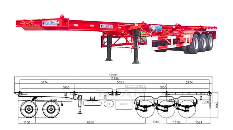 3 Axle Skeletal Trailer - Container Chassis - Container Trailer for Sale in Zimbabwe