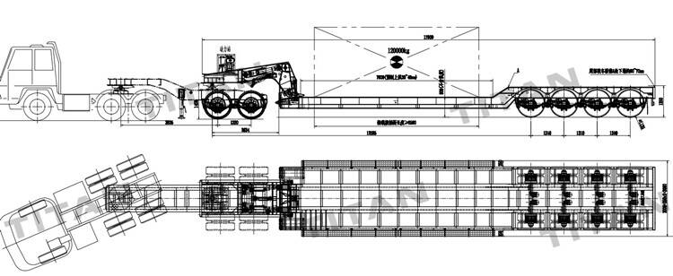100 Ton Detachable Gooseneck Lowboy Trailer for Sale in Cote d'Ivoire