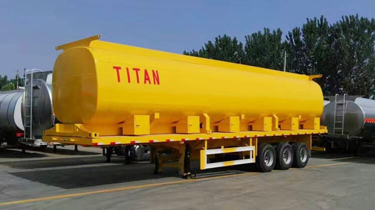 3 axles oil tankers trailer with flatbed