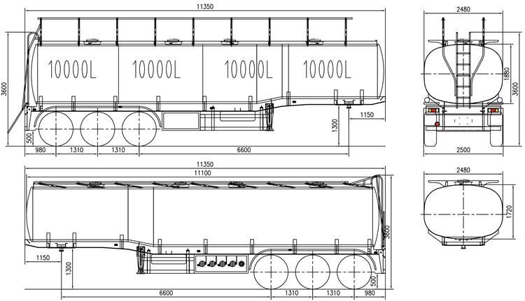 Tri Axle Fuel Tank Trailers with Pump for Sale in Zimbabwe Mutare