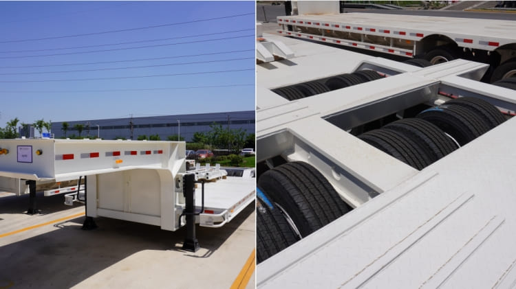 2 Line 4 Axle 100t Heavy Duty Lowbed Trailer Transport for Sale in Zimbabwe