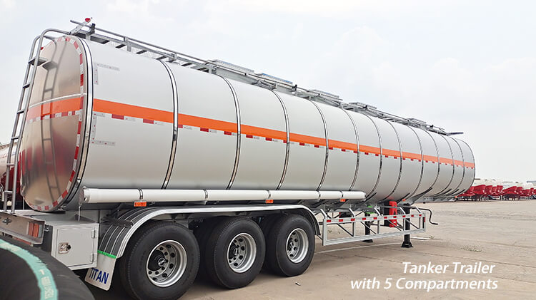 50000 Liters 5 Compartments Fuel Tanker Trailer Price for Sale in Zimbabwe