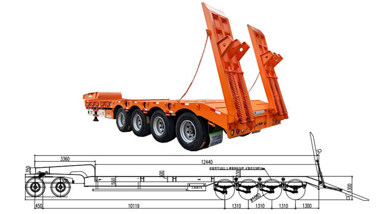 100 Ton 4 Axle Low Bed Trailer for Sale in Harare Zimbabwe