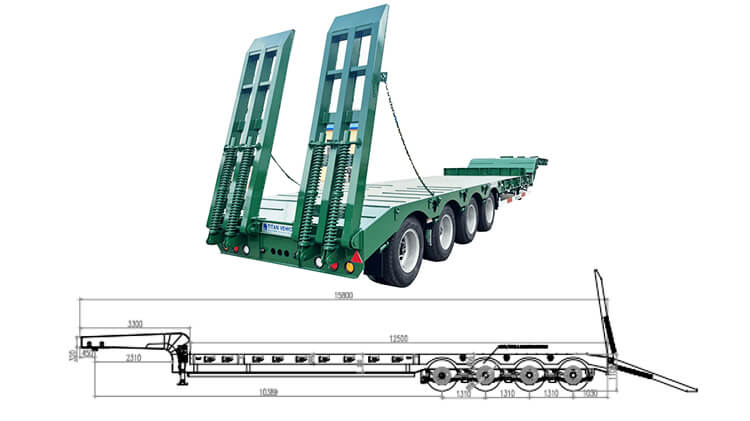 80ton 4 Axle Low Bed Trailer Price for Sale in Bulawayo Zimbabwe