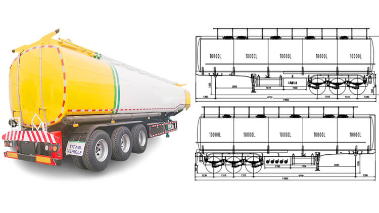 50000 Liters Fuel Tanker Semi Trailer for Sale Price in Harare Zimbabwe