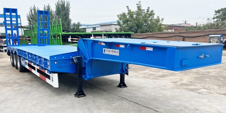 60 Ton 3 Axle Low Bed Trailer for Sale Heavy Machinery Transport in Zimbabwe