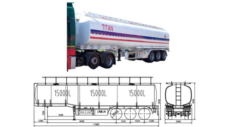 tri axles diesel fuel trailer