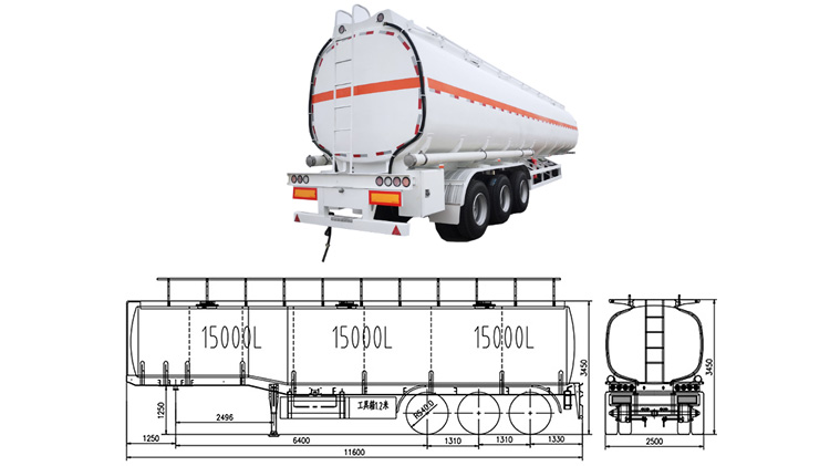 3 axle 45000ltrs petrol tanker trailer 