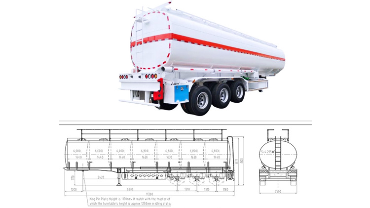 3 axles 45200ltrs palm oil tanker trailer