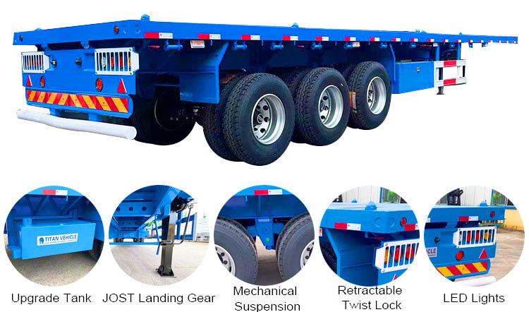 Flatbed Tri Axle Trailer | 40 Ft Flatbed Trailer for Sale in Harare Zimbabwe