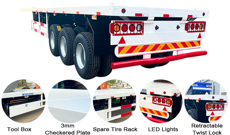 12 M Tri Axle Trailer for Sale - Best Flatbed Semi Trailer Manufactures in Zimbabwe