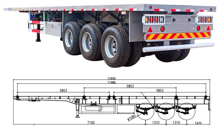 Semi Flatbed Trailer 3 Axle | 40 Foot Flatbed Trailer for Sale in Zimbabwe