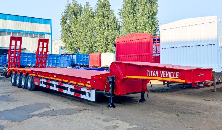 4 Axle Low Bed Trailer Price | 100 Ton Low Bed Trailer Truck for Sale in Zimbabwe