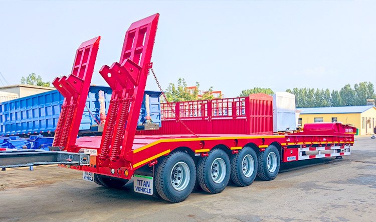 4 Axle Low Bed Trailer Price | 100 Ton Low Bed Trailer Truck for Sale in Zimbabwe
