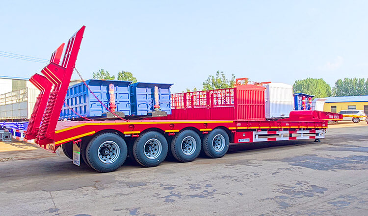 4 Axle Low Bed Trailer Price | 100 Ton Low Bed Trailer Truck for Sale in Zimbabwe