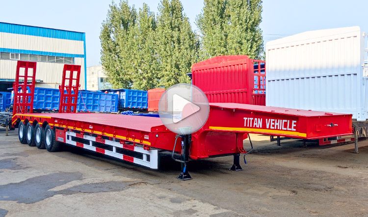 4 Axle Low Bed Trailer Price | 100 Ton Low Bed Trailer Truck for Sale in Zimbabwe