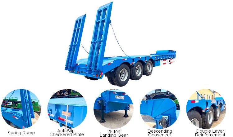 3 Axle Low Bed Semi Trailer | Tri Axle Low Bed Trailer for Sale in Zimbabwe