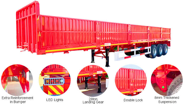 Sidewall Trailer | 3 Axle Side Wall Semi Trailer for Sale in Zimbabwe