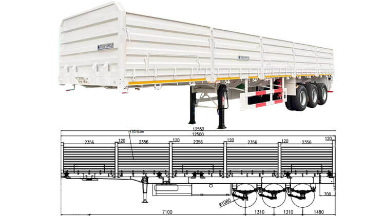 Lithium Ore Transport Side Wall Trailer for Sale in Zimbabwe