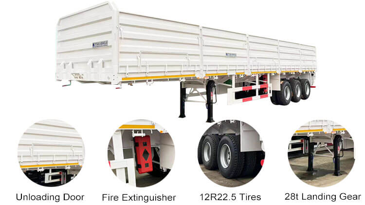 Lithium Ore Transport Side Wall Trailer for Sale in Zimbabwe