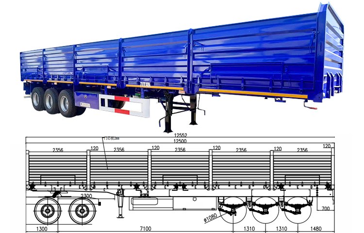 3 Axle Mining Transport Drop Side Trailer for Sale in Zimbabwe