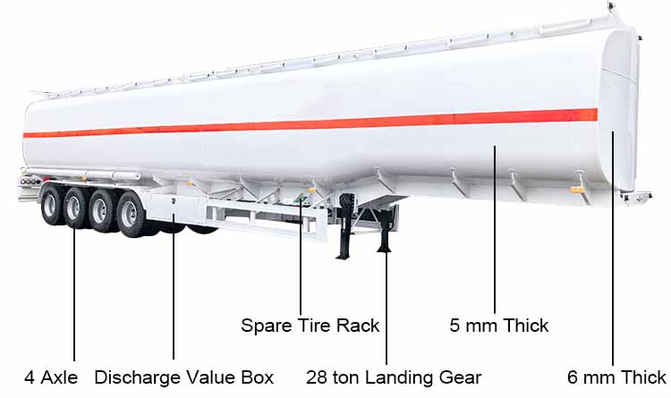 4 Axle 80 cbm Fuel Tanker Semi Trailer for Sale in Zimbabwe