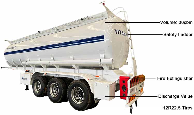 30 cbm Sulfuric Acid Tanker Trailer for Sale in Zimbabwe