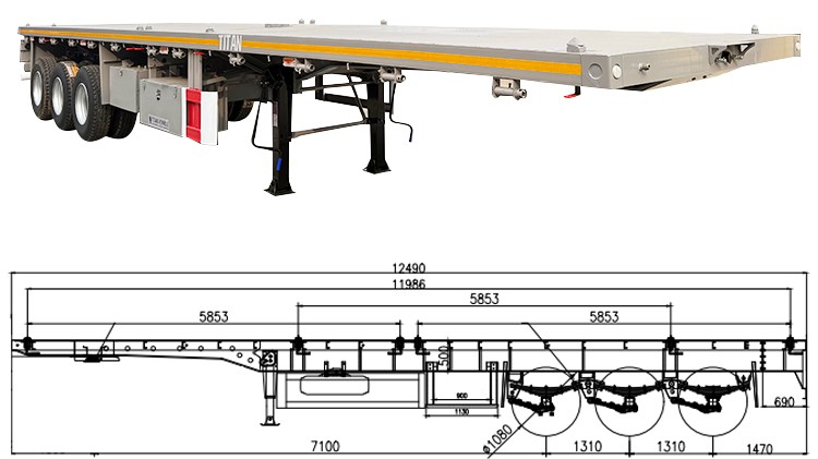 40 Ft 3 Axle Flatbed Semi Trailer for Sale Near Me in Zimbabwe