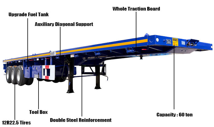 Tri Axle 40 Foot Flatbed Trailer for Sale in Harare Zimbabwe