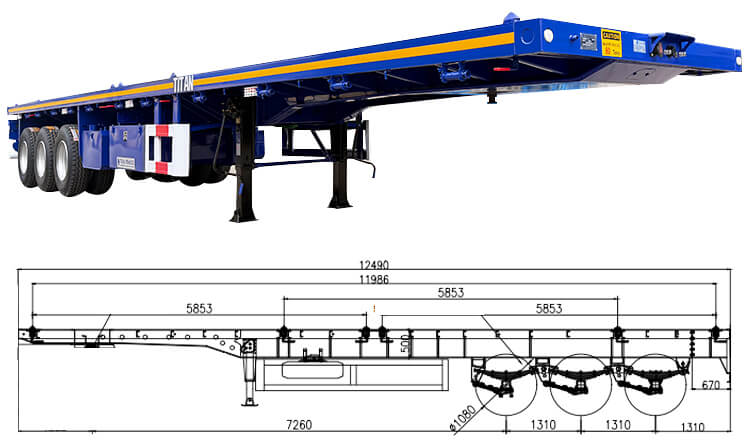 Tri Axle 40 Foot Flatbed Trailer for Sale in Harare Zimbabwe