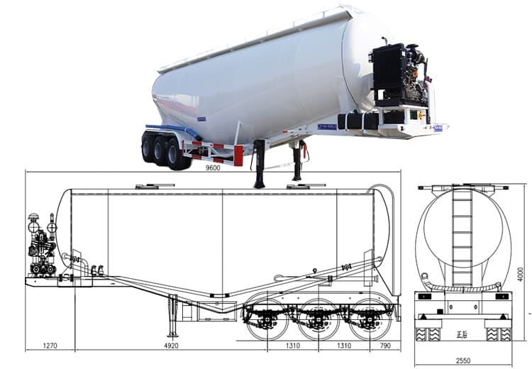 3 Axle 35 CBM Dry Bulk Cement Tanker Trailer for Sale in Zimbabwe