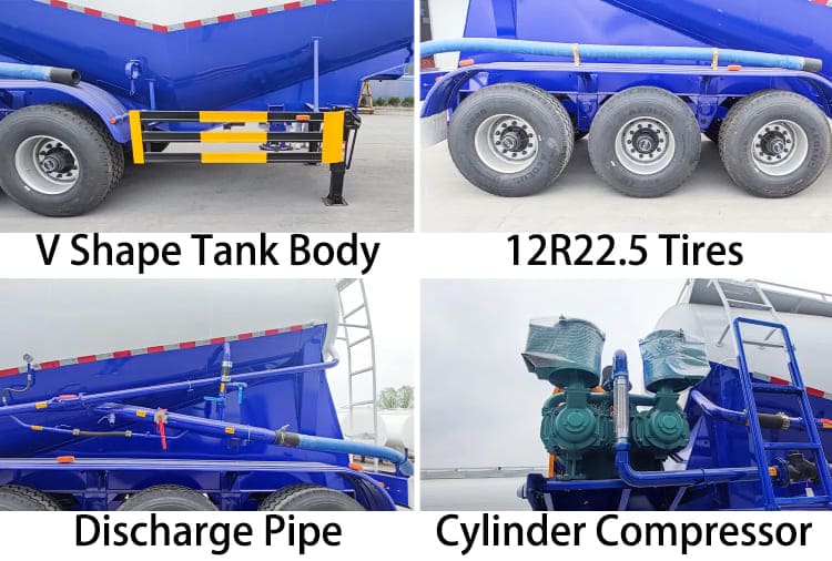 Tri Axle 35 CBM Bulk Cement Tank Trailer for Sale in Zimbabwe