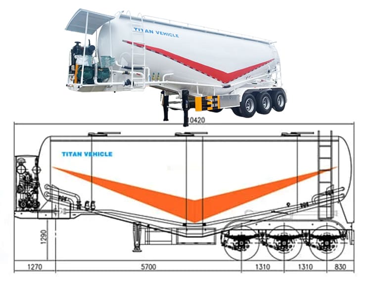 40 CBM Silo Bulker Cement Bulk Tanker Trailer for Sale in Zimbabwe