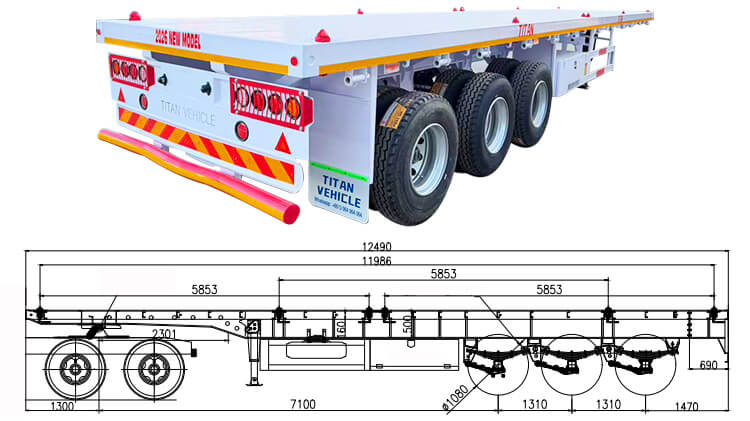 Heavy Duty 3 Axle 40 Ft Flatbed Trailer for Sale Price in Zimbabwe