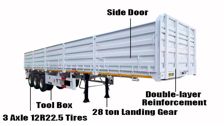 Tri Axle Side Wall Trailer for Sale in Zimbabwe